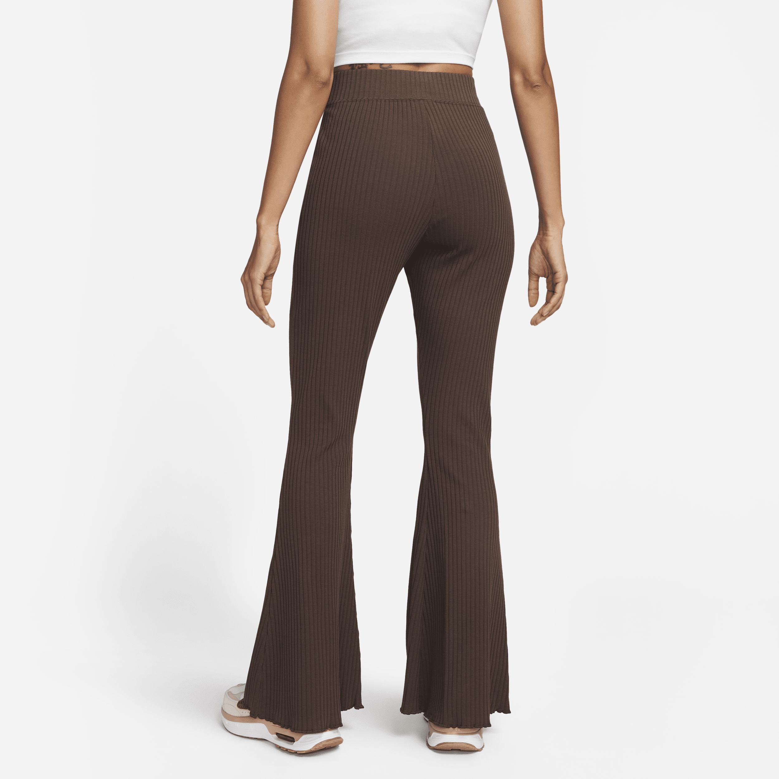 Women's Nike Sportswear High-Waisted Ribbed Jersey Flared Pants Product Image