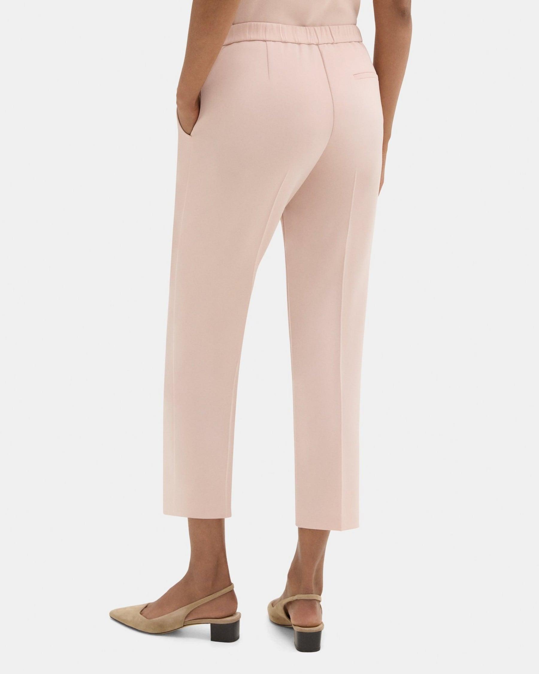 Slim Cropped Pull-On Pant in Crepe Product Image