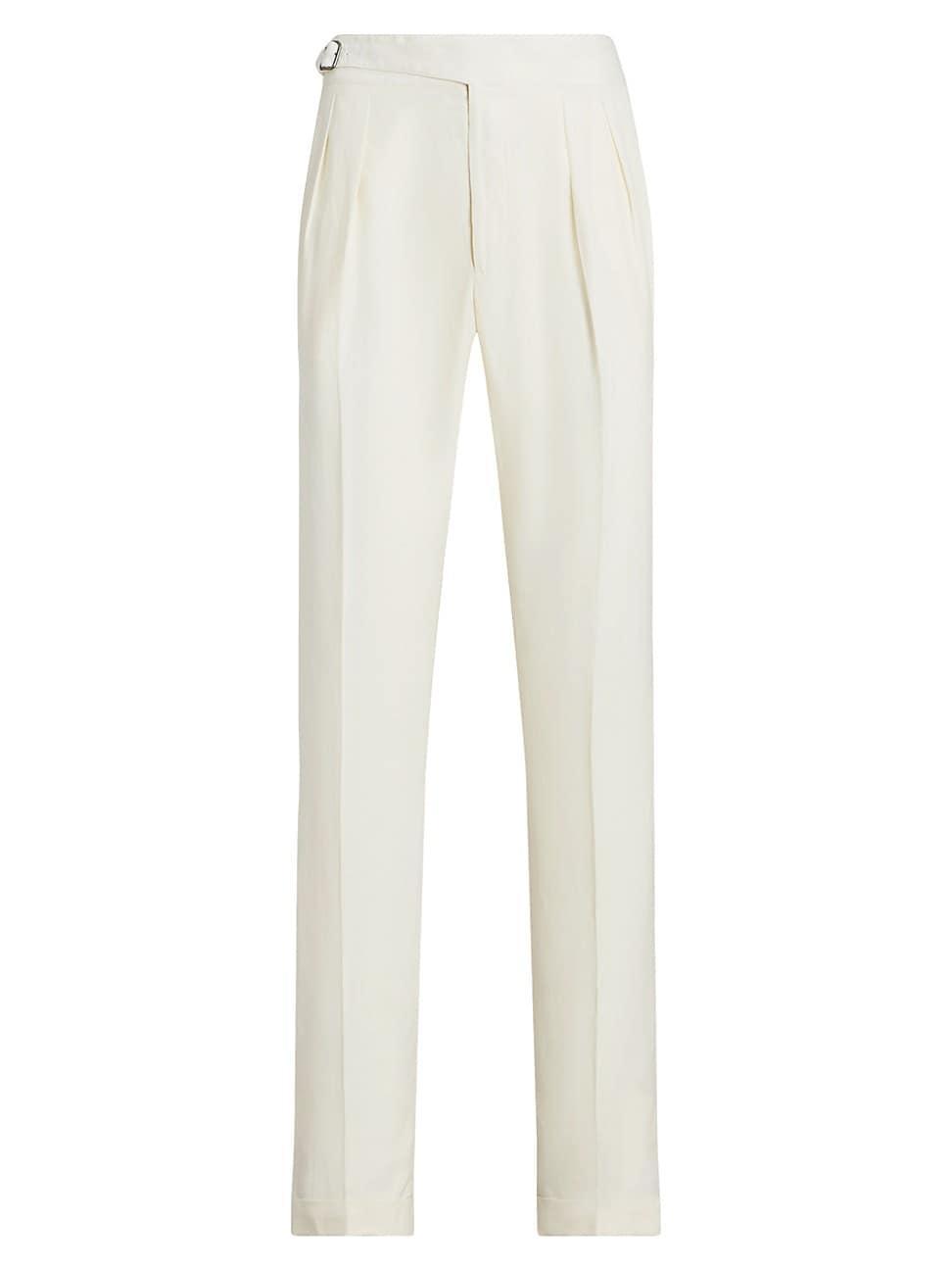 Mens Byron Silk & Linen Straight-Leg Pants Product Image