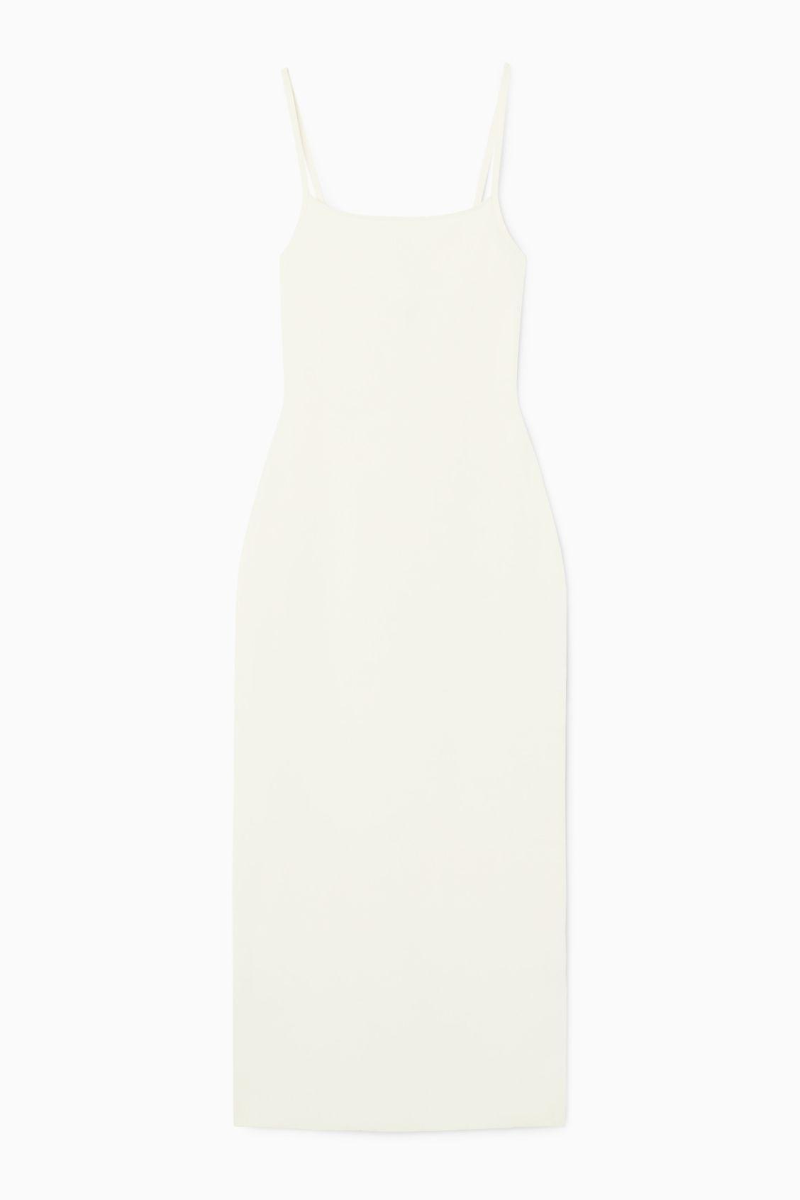 SQUARE-NECK KNITTED SLIP DRESS Product Image