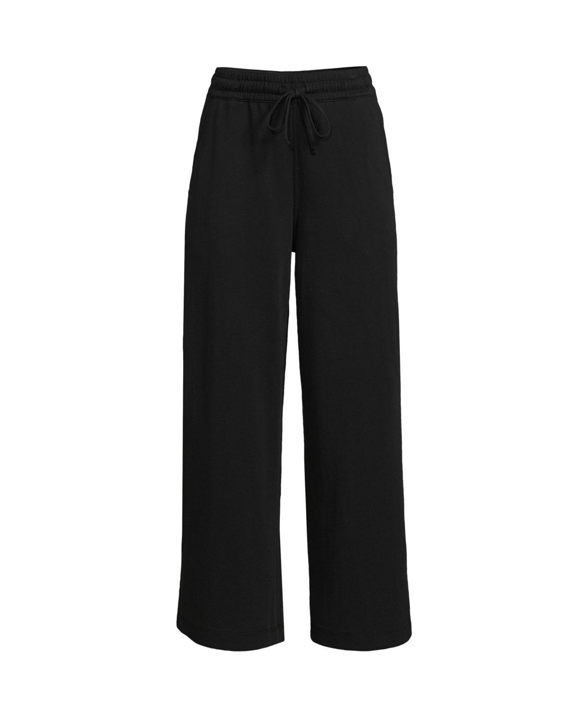 Womens Lands End Sport Knit Pull-On Wide Leg Crop Pants Product Image