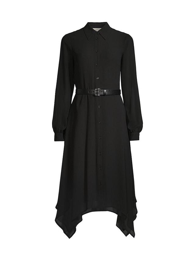 Womens Hank Belted Georgette Handkerchief Shirtdress Product Image