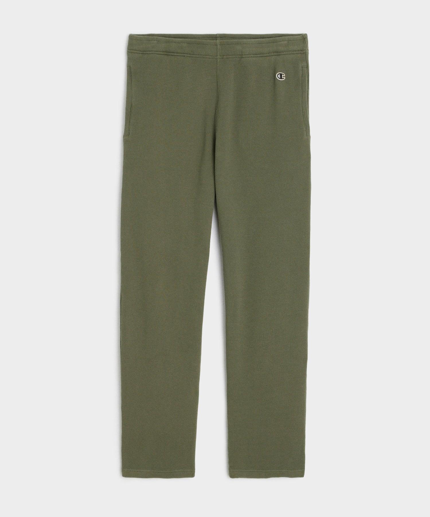 Champion Oversized Waffle Sweatpants in Olive Product Image