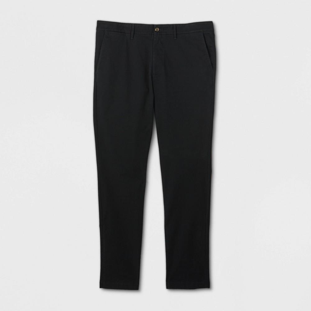 Mens Big & Tall Skinny Fit Chino Pants - Goodfellow & Co Black 42x36 Product Image