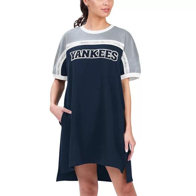 Womens G-III 4Her by Carl Banks /Gray New York Yankees Circus Catch Sneaker Dress Blue Product Image