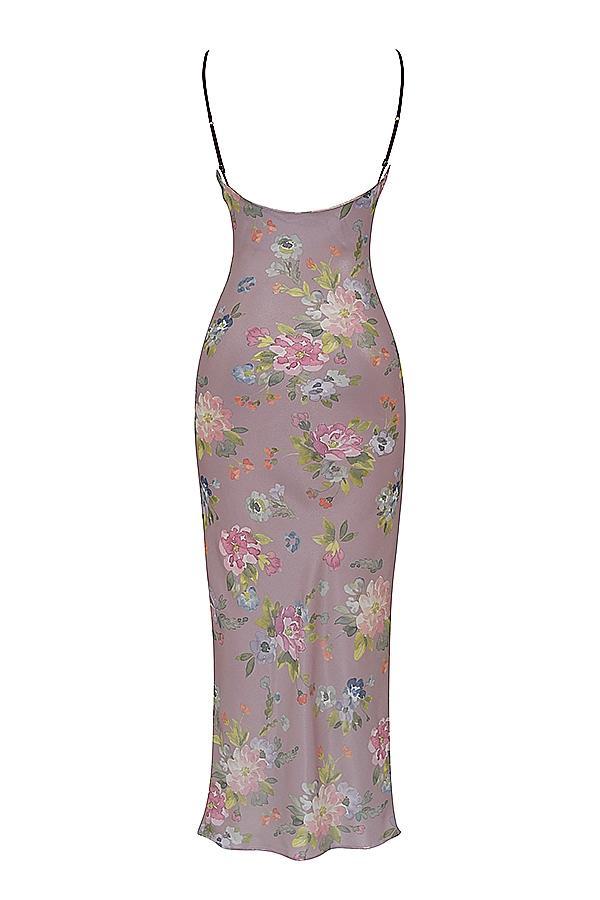 Aria Mauve Floral Maxi Dress Product Image