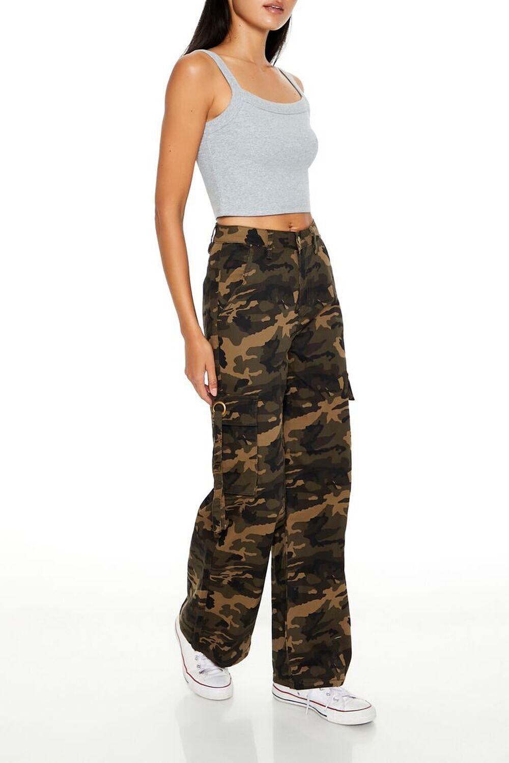 Camo Wide-Leg Cargo Utility Pants | Forever 21 Product Image