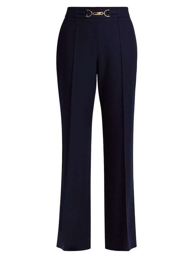 Womens Wool Pleated Flare-Leg Pants Product Image