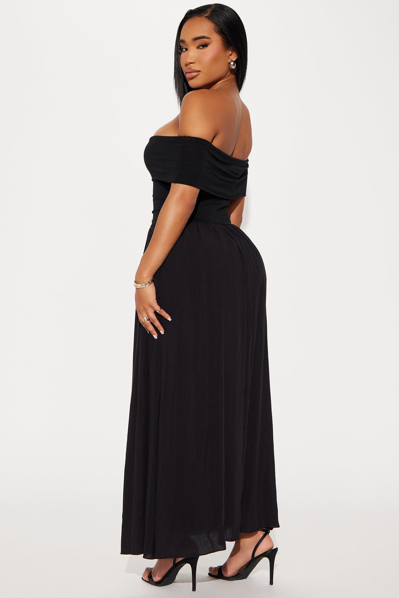 Lorena Drop Waist Maxi Dress - Black Product Image