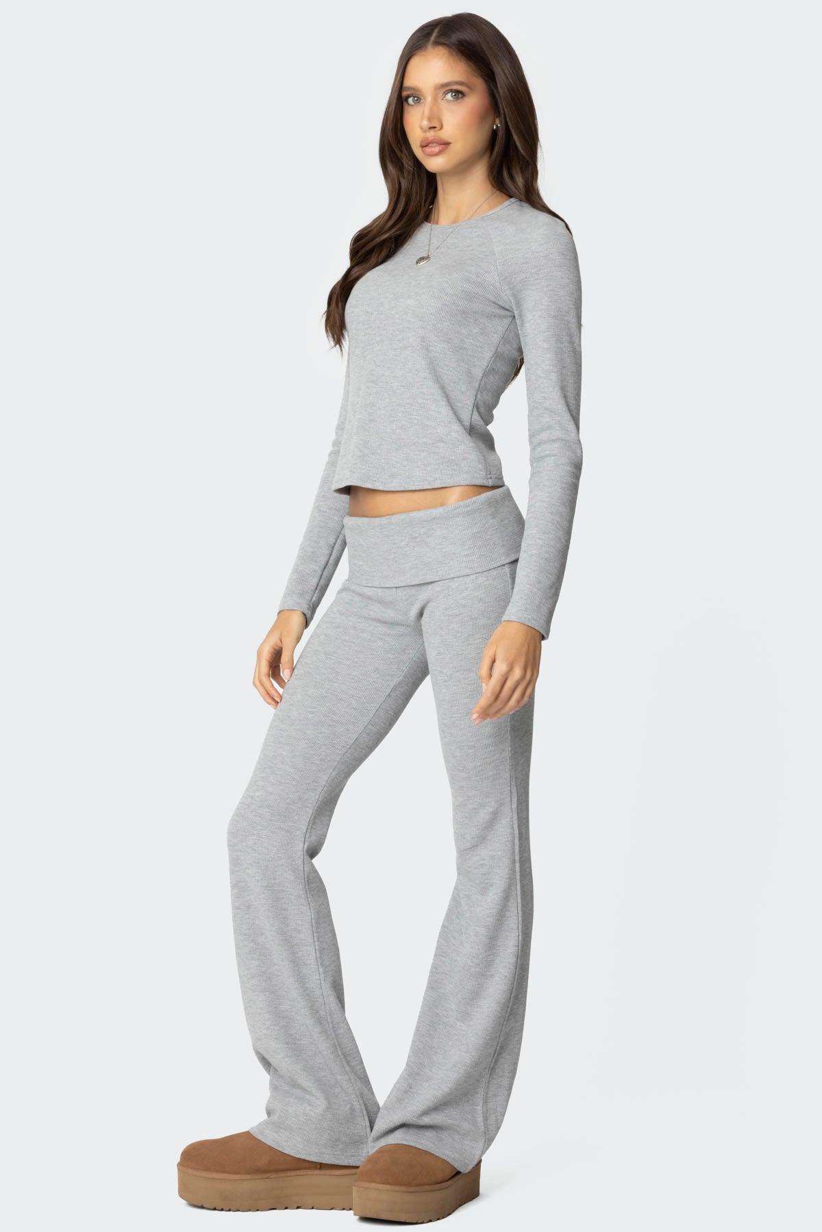 Sab Fold Over Waffle Knit Pants Product Image