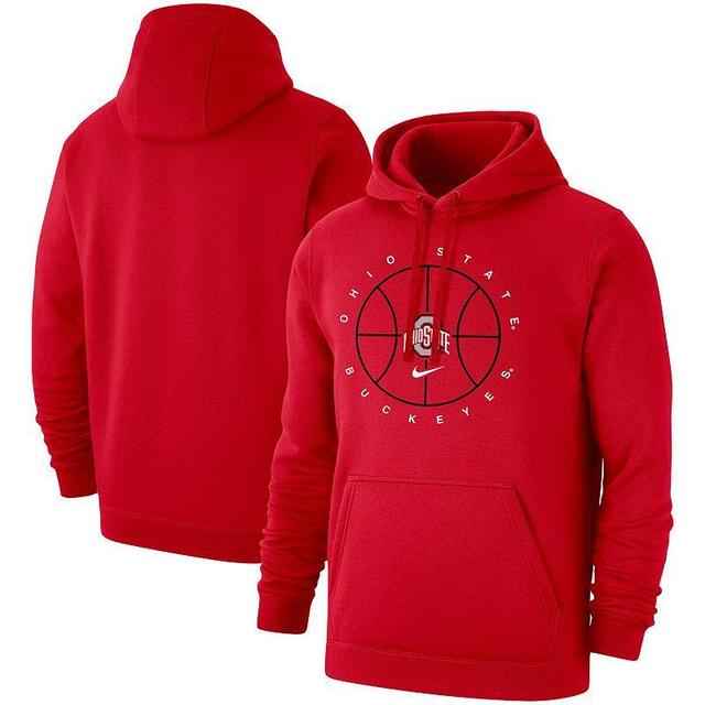 Mens Nike Scarlet Ohio State Buckeyes Basketball Icon Club Fleece Pullover Hoodie Product Image