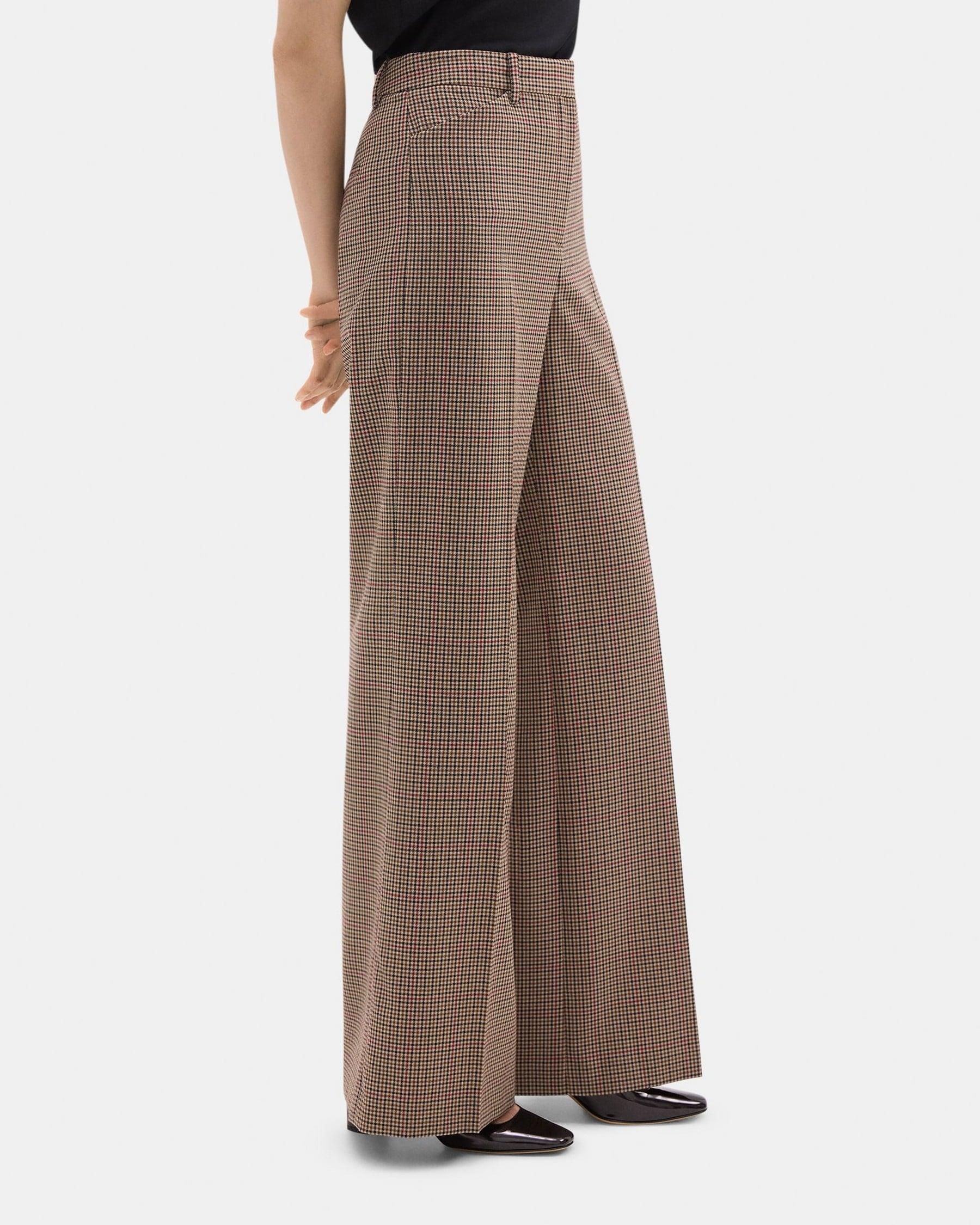 Straight-Leg Pant in Checked Wool-Blend Product Image