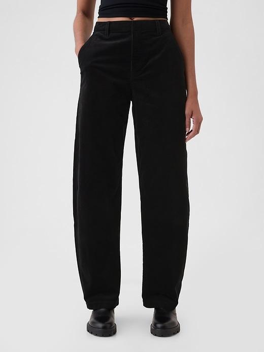 High Rise Corduroy Tapered Ankle Trousers Product Image