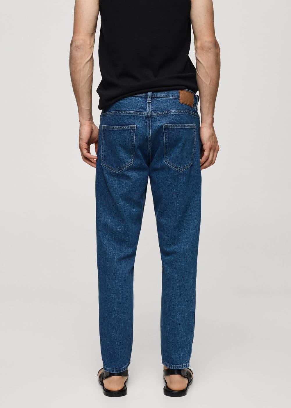 MANGO MAN - Ben tapered cropped jeans dark blueMen Product Image