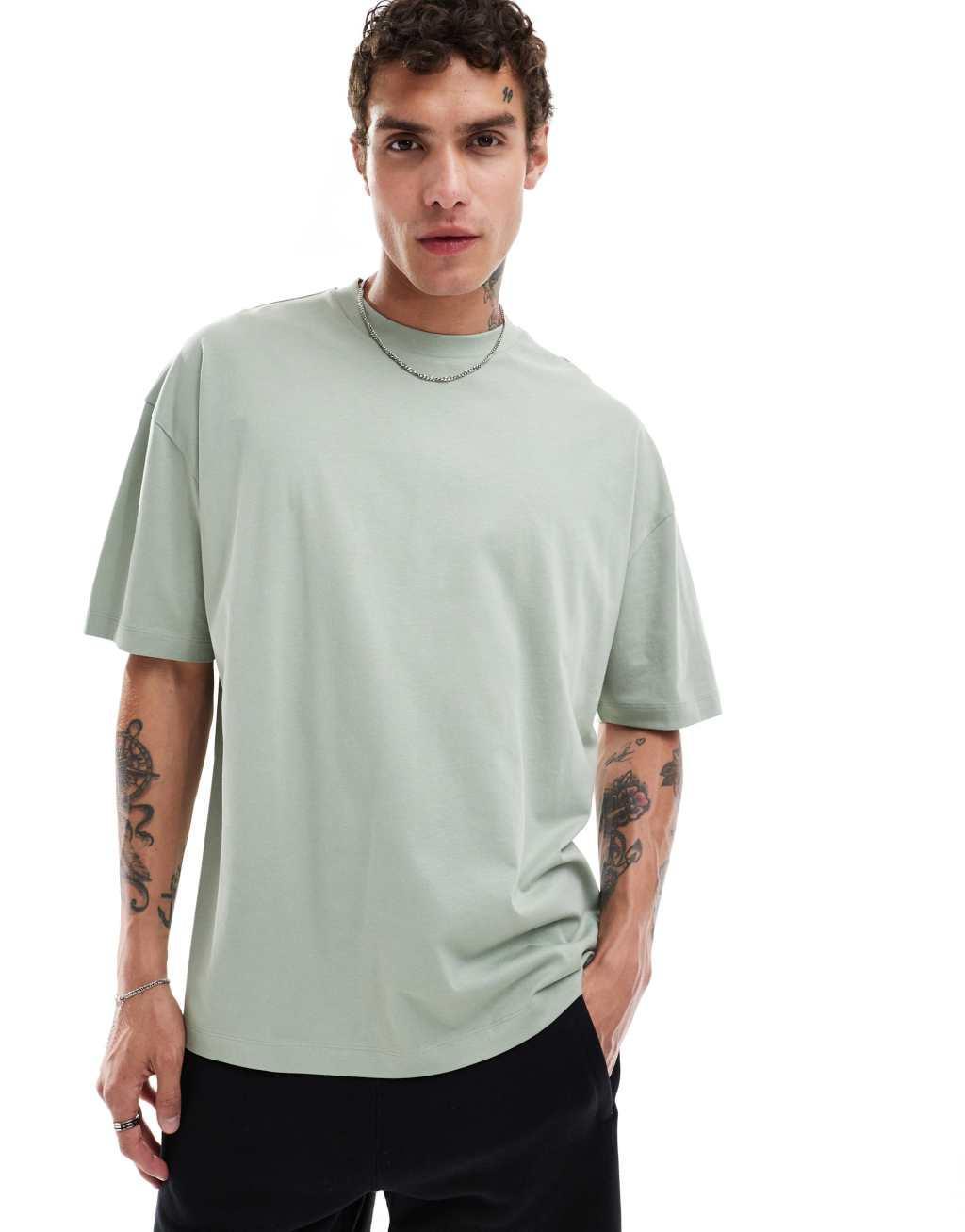 ASOS DESIGN oversized T-shirt in green with ramen back print Product Image