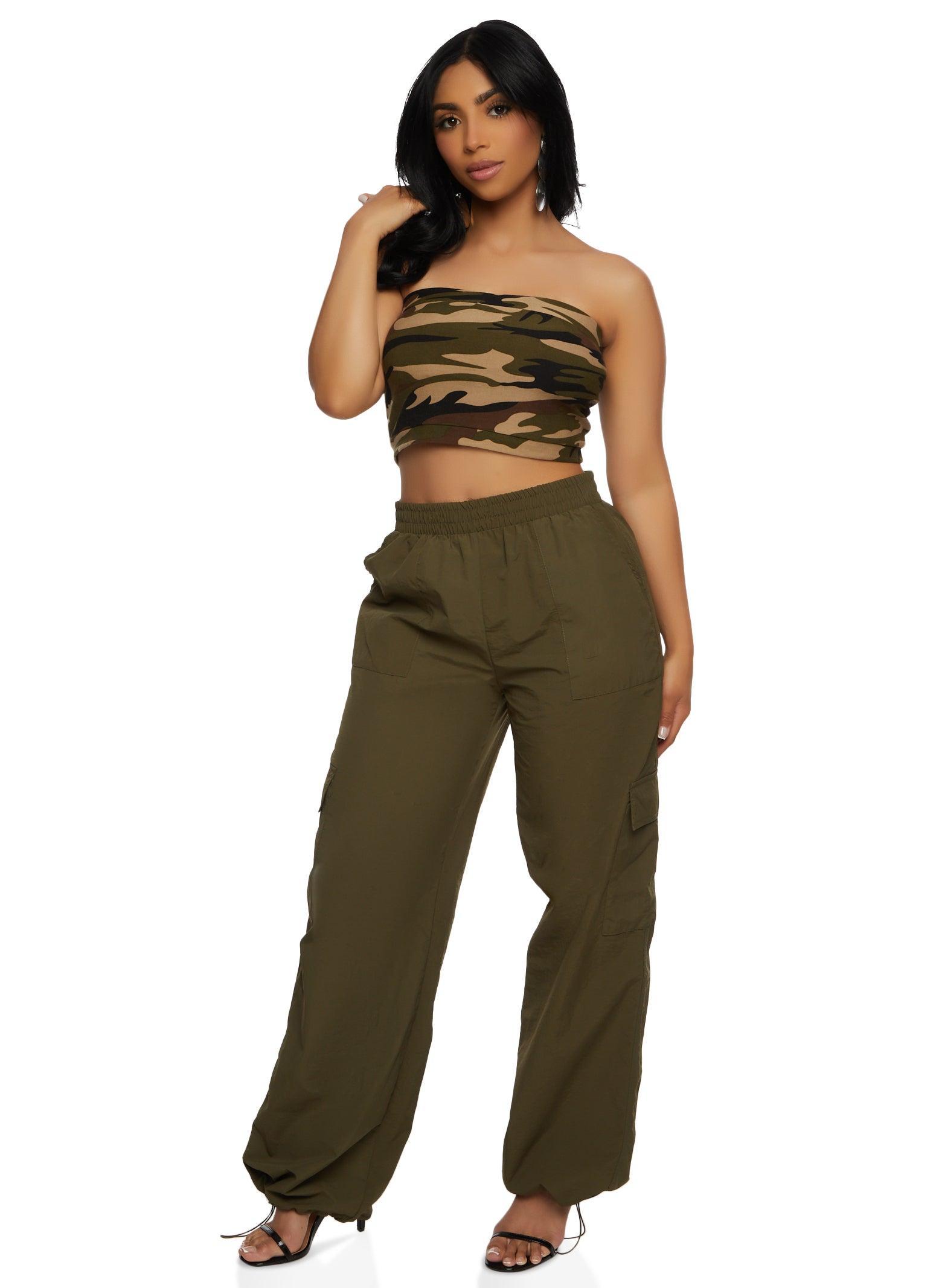 Womens Iris Nylon Toggle Drawstring Hem Cargo Pants Product Image