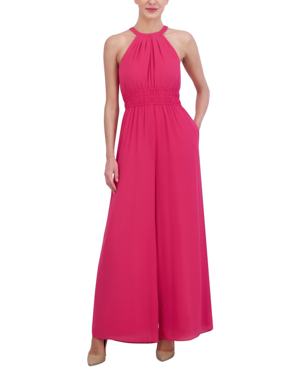 Women's Chiffon Halter-Neck Wide-Leg Jumpsuit Product Image