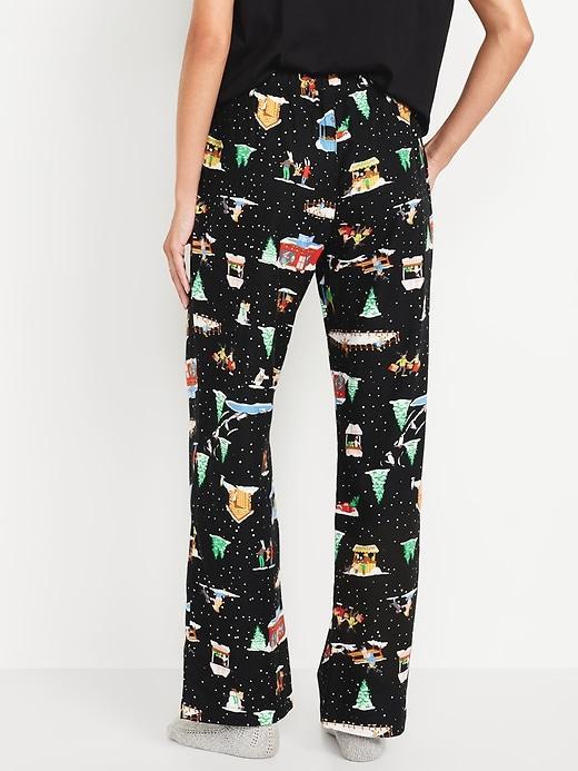 Mid-Rise Printed Flannel Pajama Pants Product Image