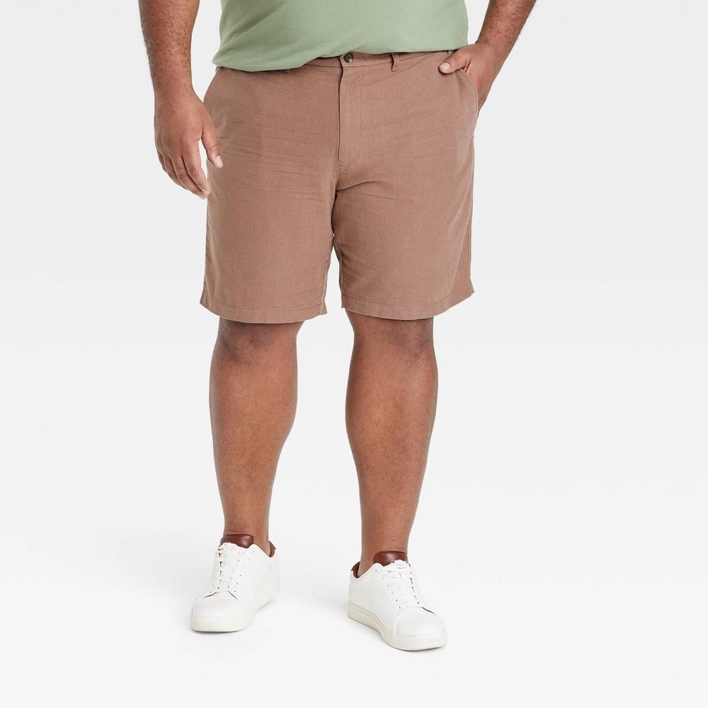 Mens Big & Tall 9 Slim Fit Flat Front Chino Shorts - Goodfellow & Co Brown 48 Product Image