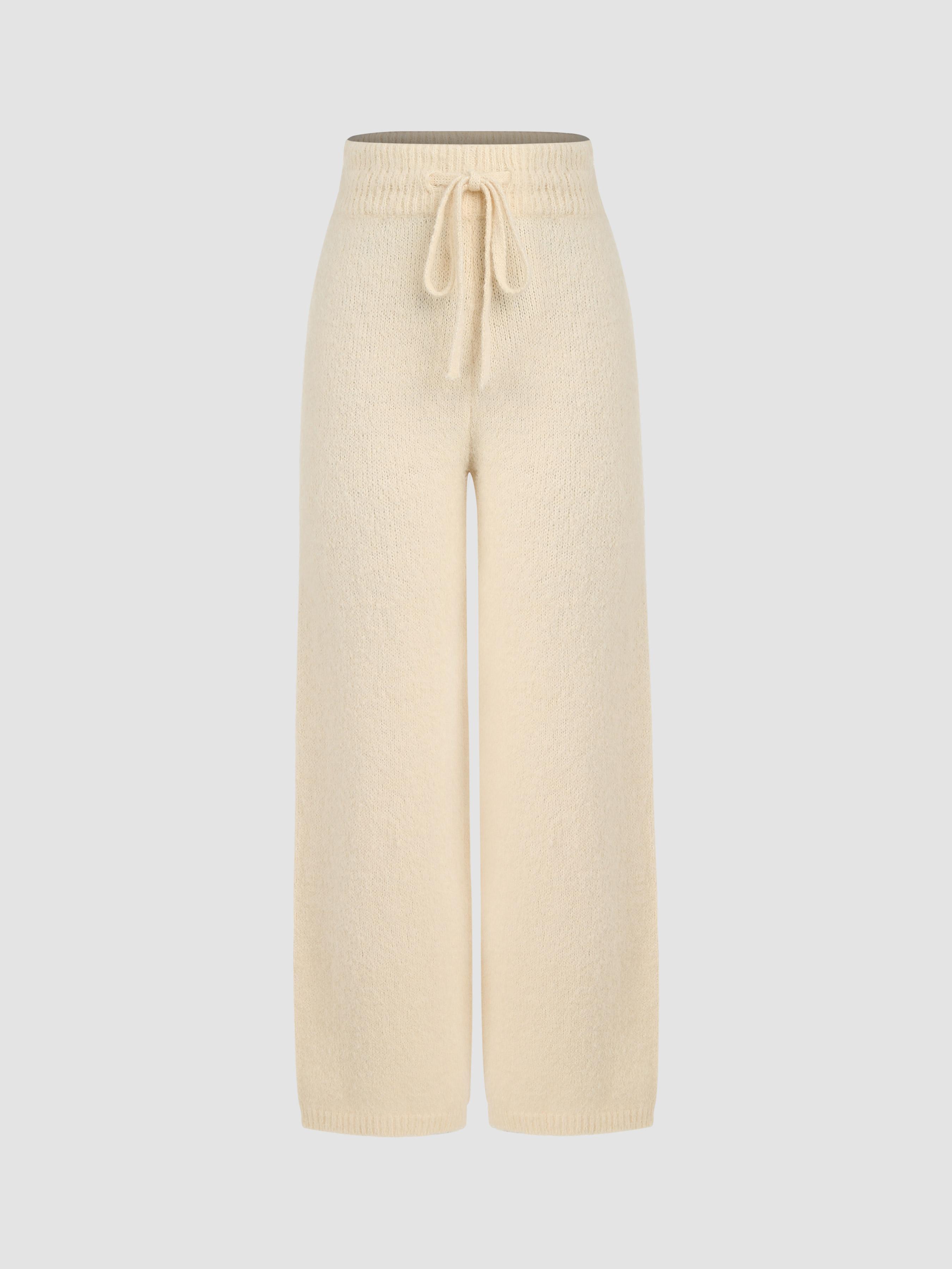 Wool-blend Elastic Waist Knit Pants product image