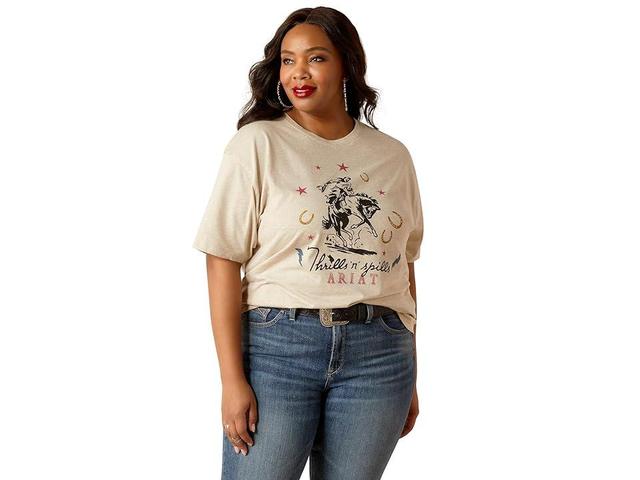 Ariat Thrills N Spills T-Shirt (Oatmeal Heather) Women's Clothing Product Image