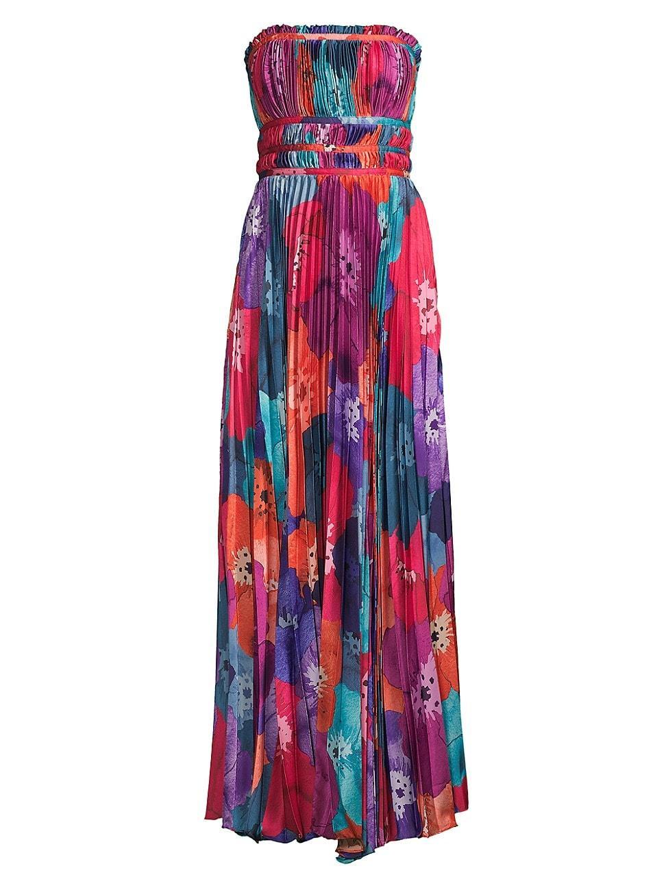 Womens Sabina Strapless Floral Gown Product Image