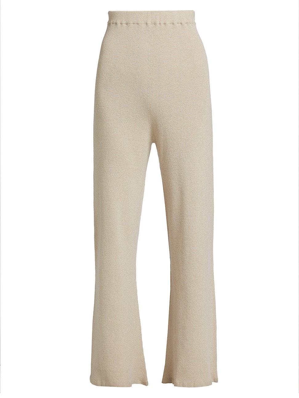 Womens Delicash Silk-Cashmere Knit Flared Pants product image