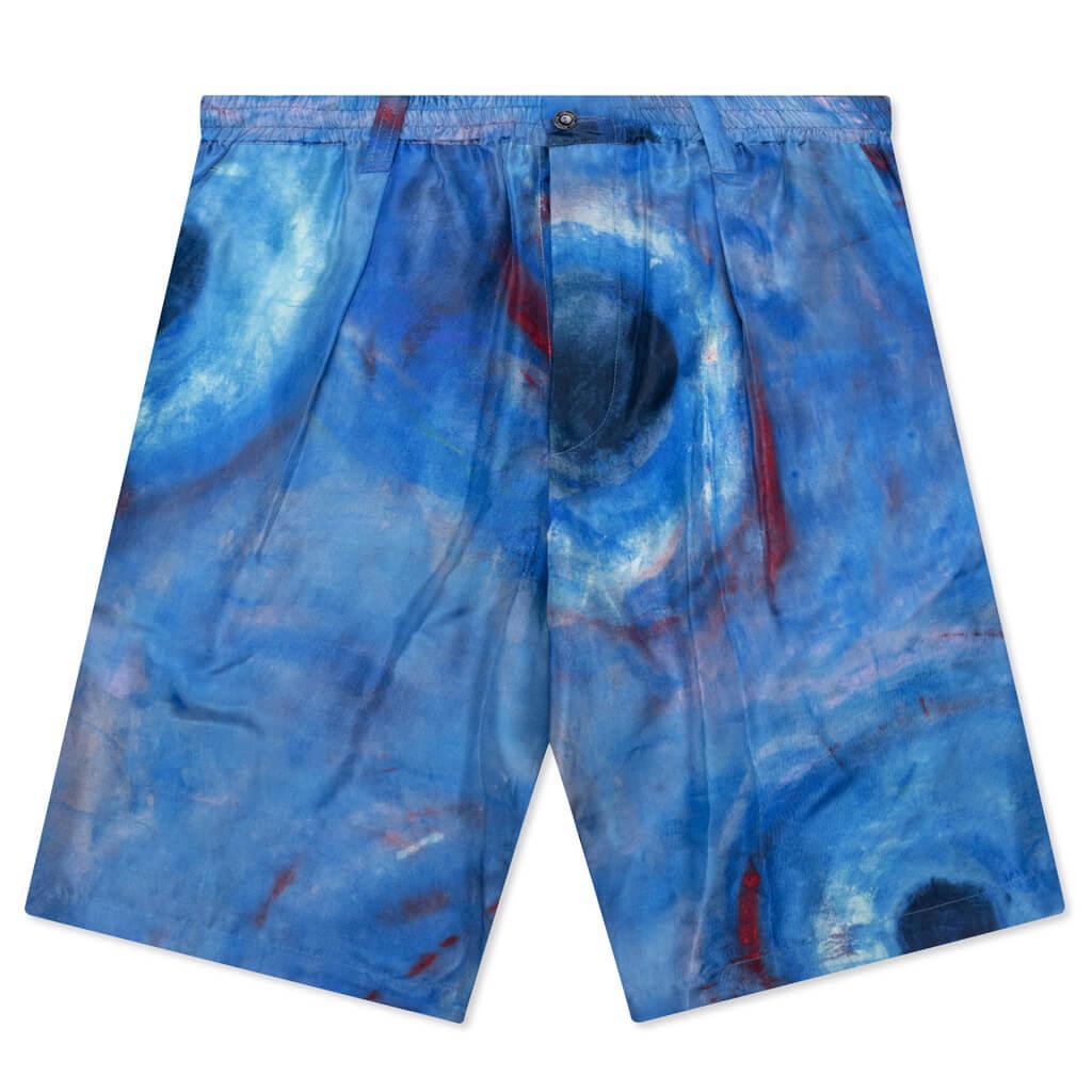 Silk Habotai Stretch Waist Shorts - Cobalt Male Product Image