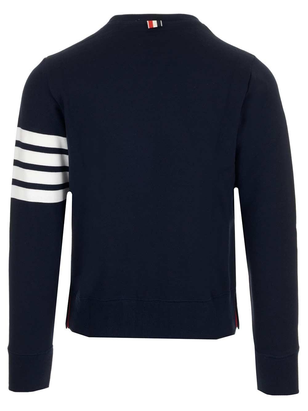 THOM BROWNE Engineered 4-bar Jersey Sweatshirt In Blue Product Image