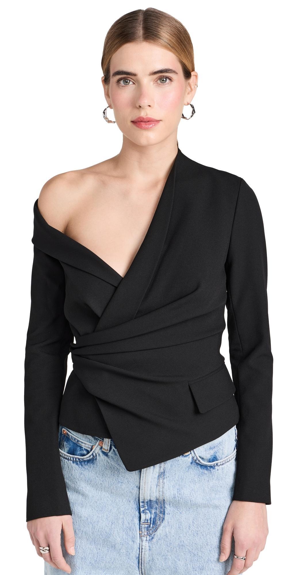 Womens Skyla Drop-Shoulder Wrap Blouse Product Image