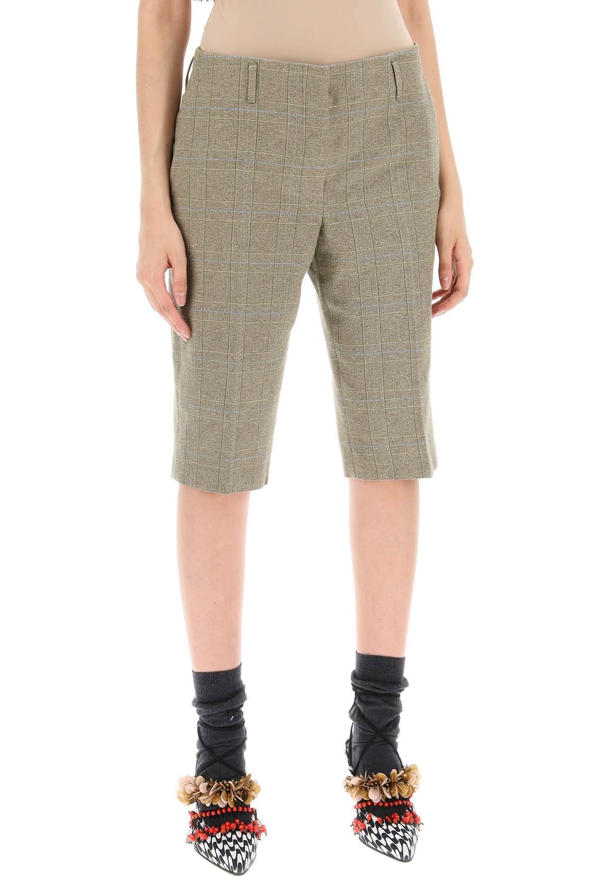 DRIES VAN NOTEN "plaid Cotton Blend Bermuda Shorts In In Gray Product Image