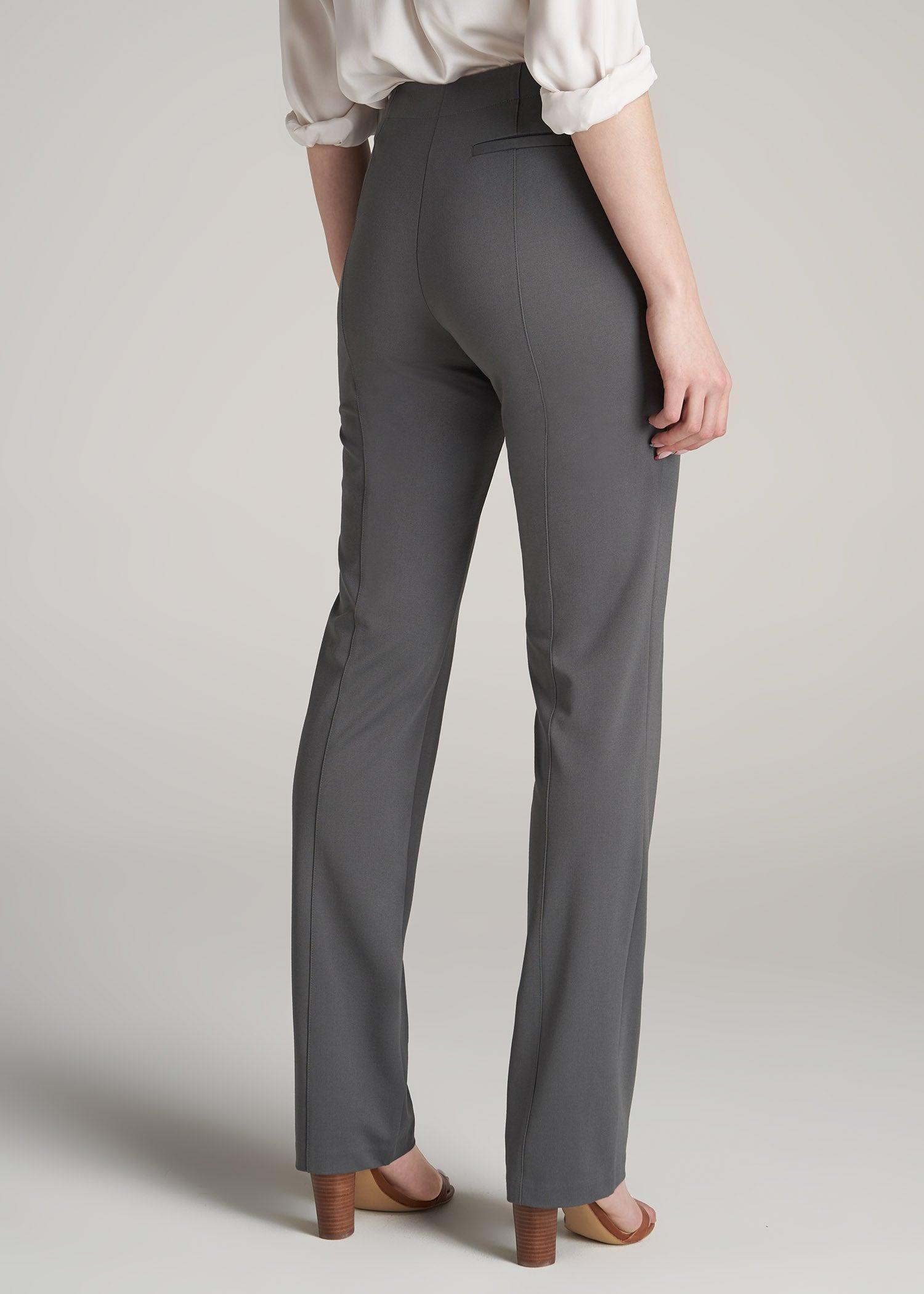 Slim Straight Leg Dress Pants for Tall Women in Slate Product Image