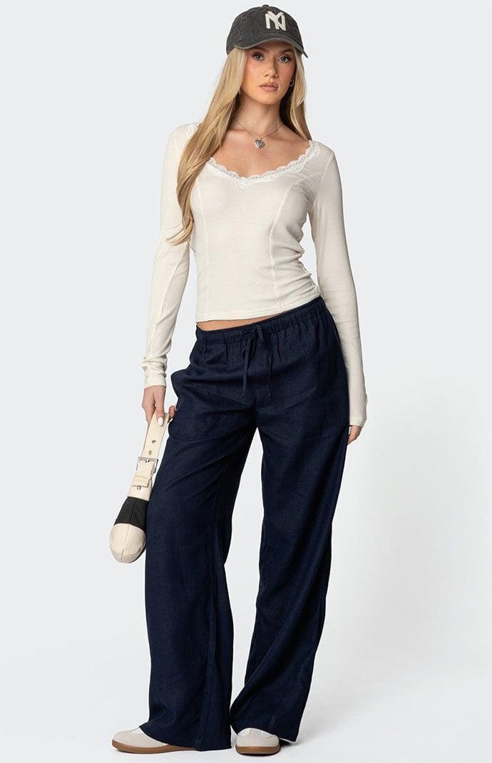 Edikted Womens Yasmine Linen Look Pants product image