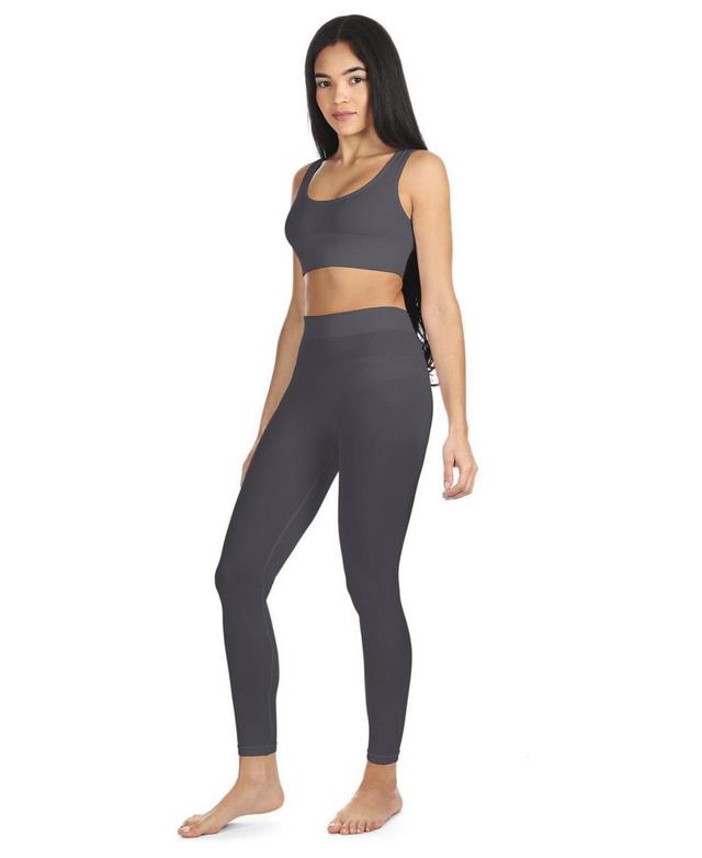 MeMoi Womens Seamless Ribbed Leggings with Wide Waistband Product Image