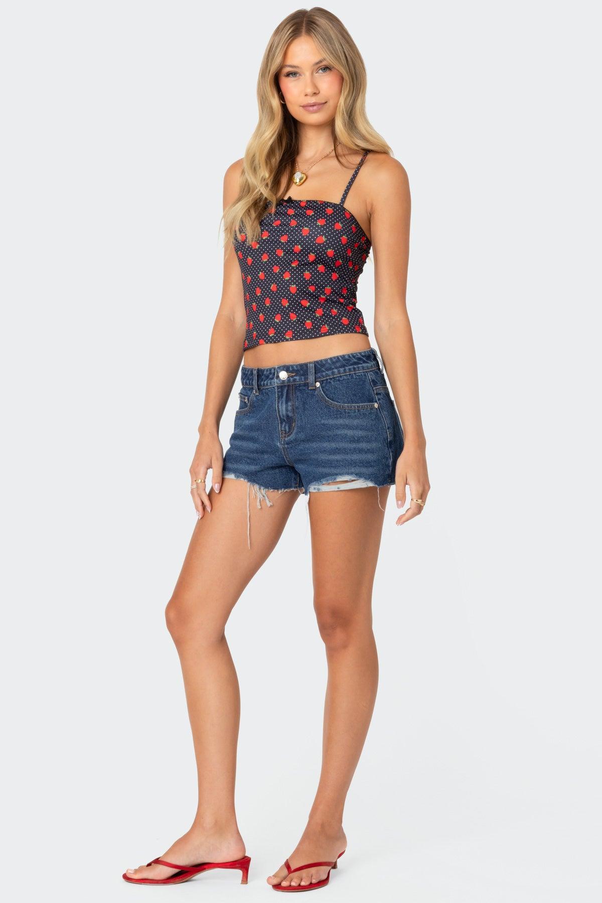 Fern Mid Rise Denim Shorts Product Image