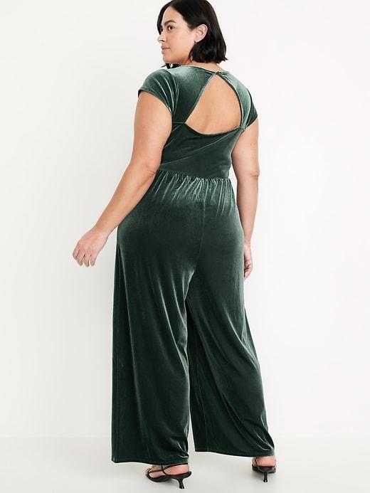 Fit &amp; Flare Velvet Jumpsuit Product Image