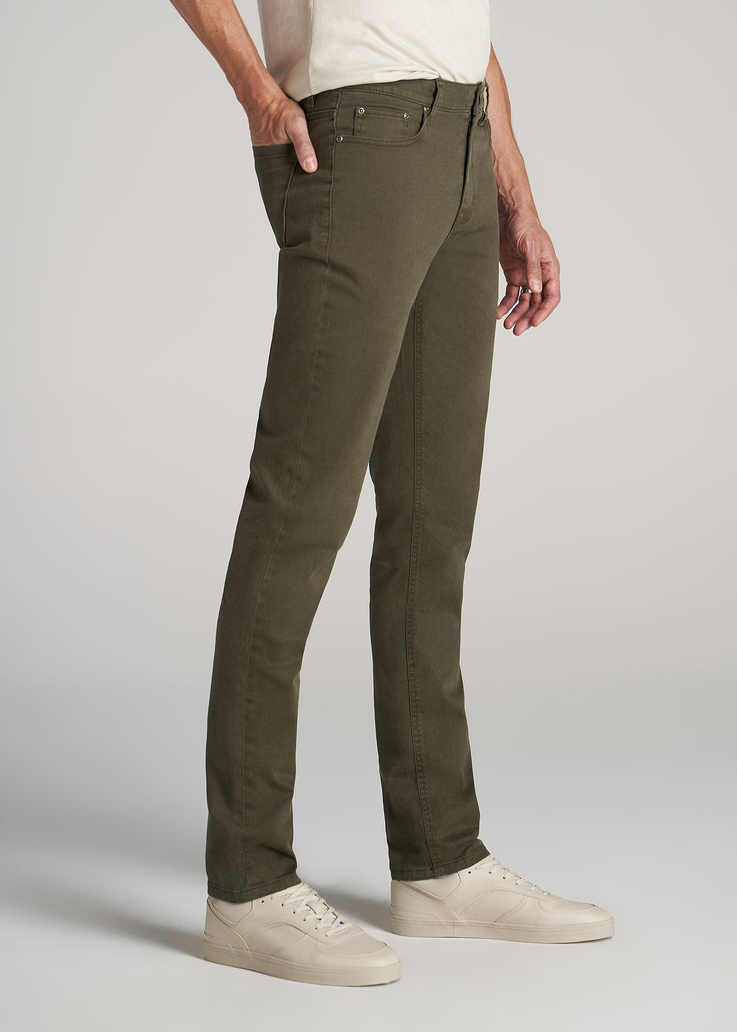 Dylan SLIM-FIT Jeans for Tall Men in Olive Green Wash Product Image