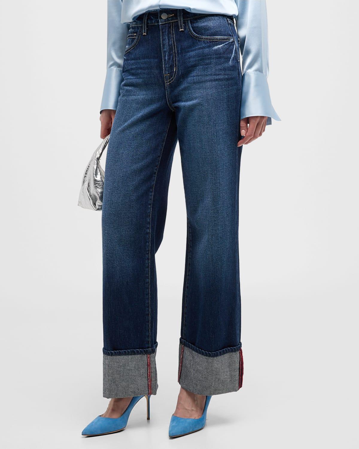 Womens Miley Wide-Leg Cuff Jeans Product Image