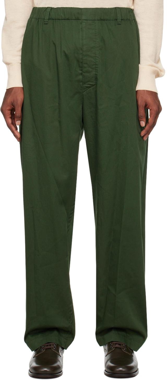 Green Relaxed Trousers In Hunter Green Product Image