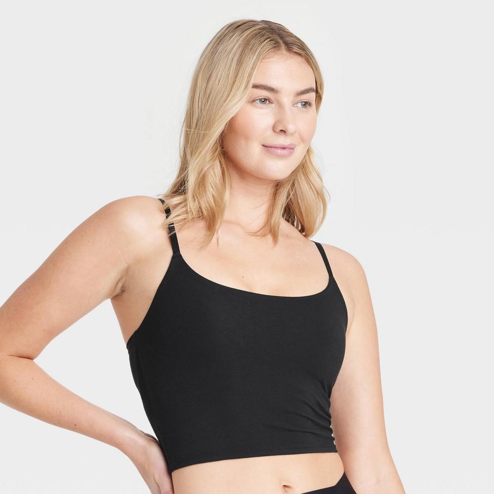 Womens Cotton Stretch Cropped Tank Top - Auden Black XXL Product Image