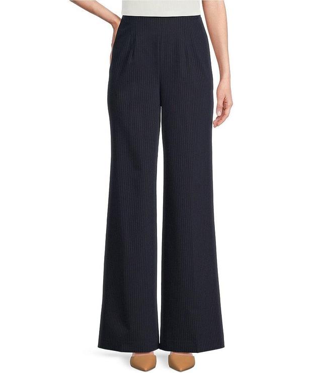 Calvin Klein Pinstripe Woven Flat Front Straight Leg Coordinating Pants Product Image