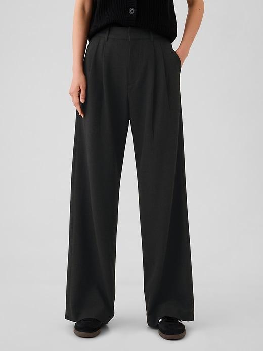 365 High Rise Brushed Twill Pleated Trousers Product Image