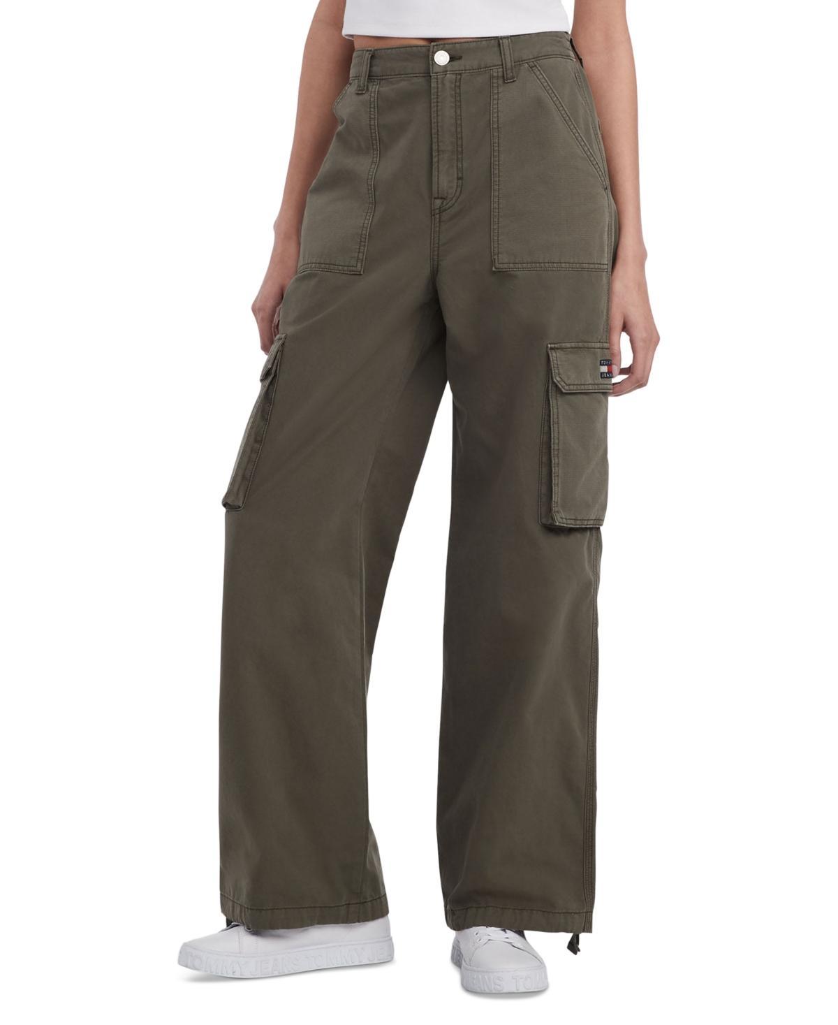 Tommy Jeans Womens Claire High Rise Utility Cotton Cargo Pants Product Image