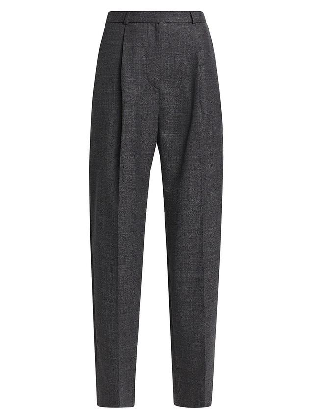 Womens Single-Pleat Wool-Blend Tapered Trousers Product Image