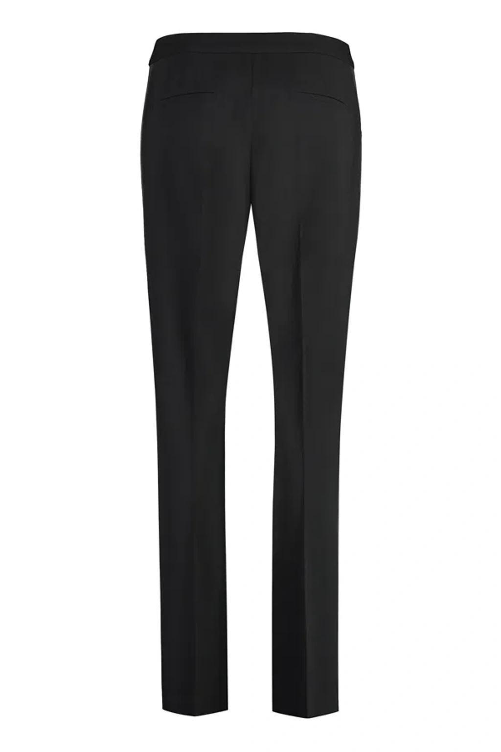 MAX MARA Wool Straight-leg Trousers In Black Product Image