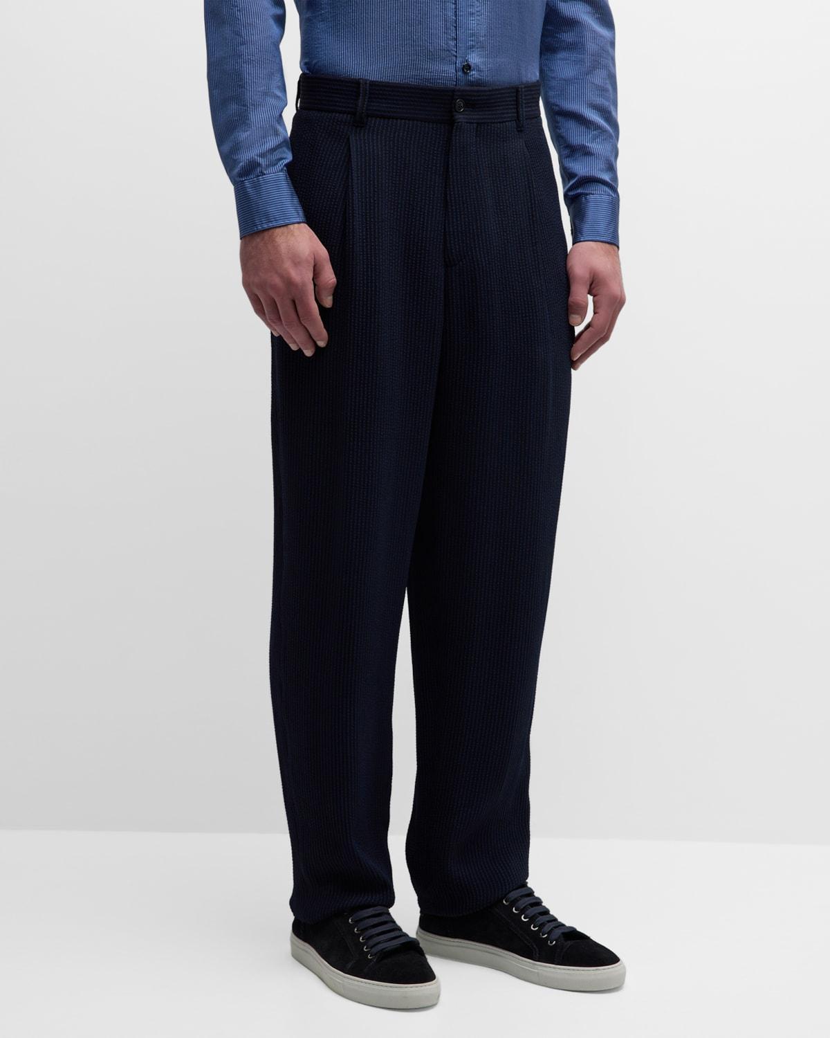 Mens Loose-Fit Seersucker Pants Product Image