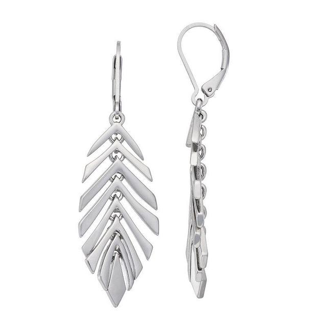 Simply Vera Vera Wang Silver Tone Leaf Drop Earrings, Womens Product Image