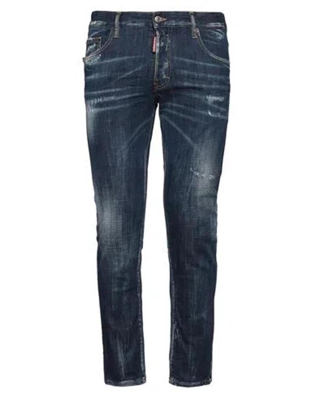 DSQUARED2 Man Jeans Blue Size 38 Cotton, Elastane, Cow Leather Product Image