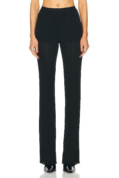 Stella McCartney Lightweight Plisse Knit Trousers Black. (also in M). Product Image