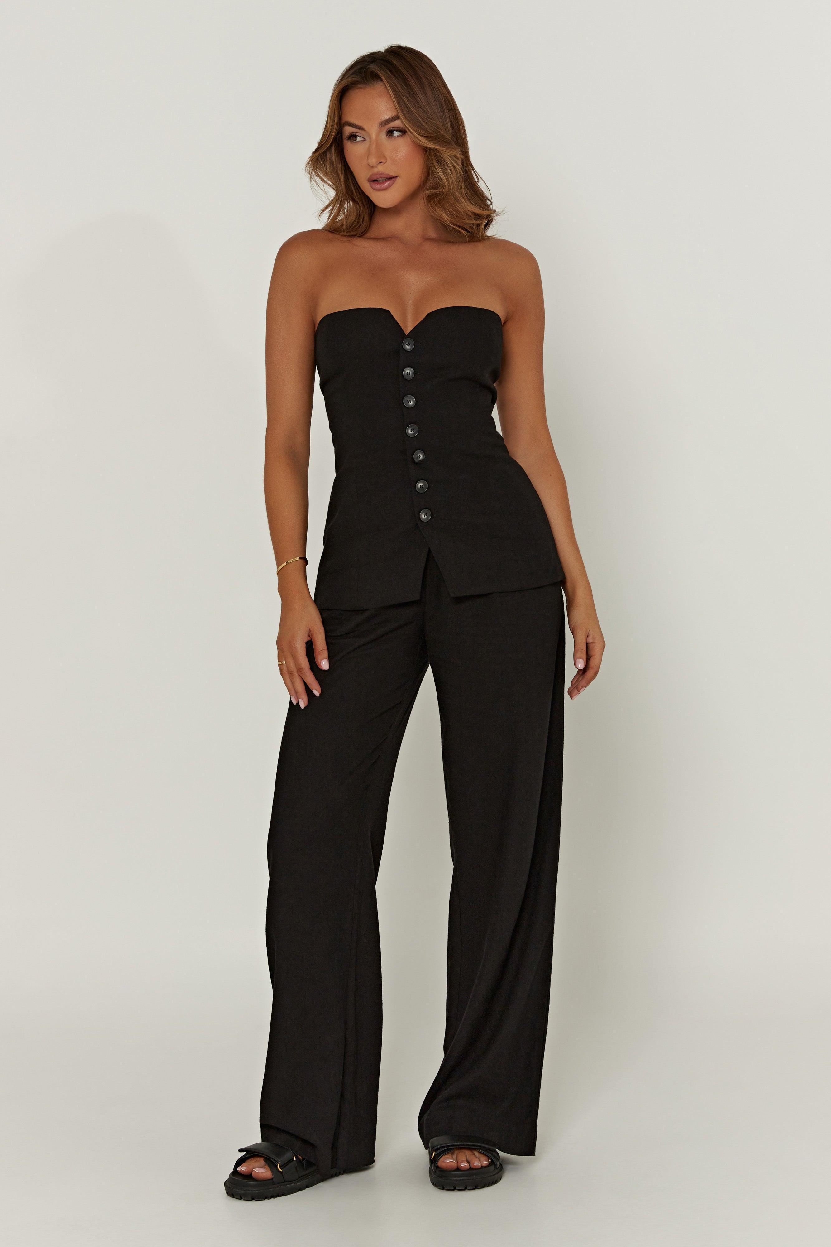 Adina Linen Pant - Black Product Image